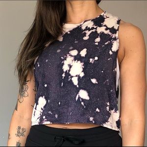 Custom lululemon bleach dyed crop top